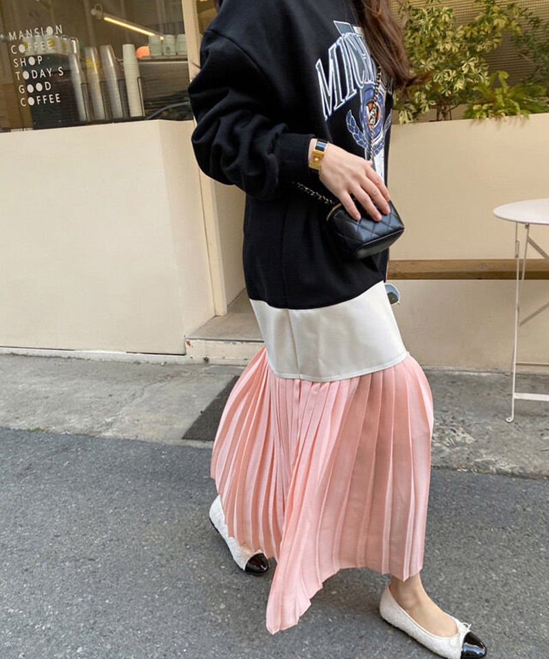 サカイ 切り替え プリーツ 長袖 スウェット ワンピース サカイ 切り替え プリーツ 長袖 スウェット ワンピース サカイ