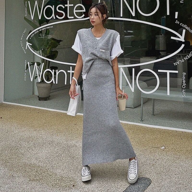 ニットベスト＆スカート SET | EYARN