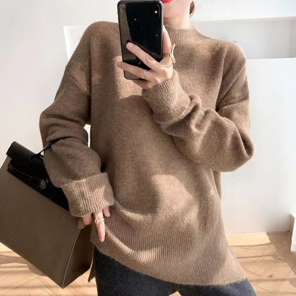 ATOMOFACTORY アトモファクトリー ニット PE24AFU14 レディース 長袖 リブ クルーネック ボーダー オーバーサイズ イタリア製 ECRU/BEIGE/AVIO/BLU ATOMOFACTORY アトモファクトリー ニット PE24AFU14 レディース