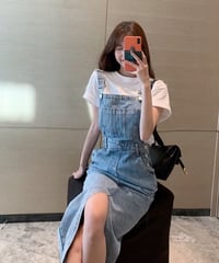 デニム オーバーオール ワンピース
