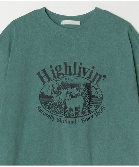 High livin' ロゴプリントTシャツ