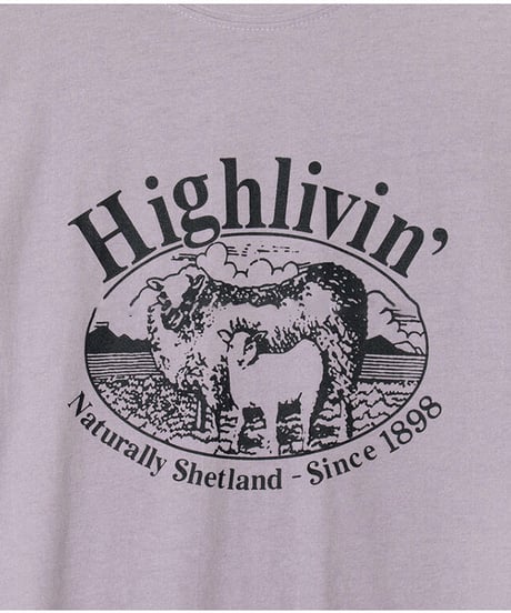 High livin' ロゴプリントTシャツ