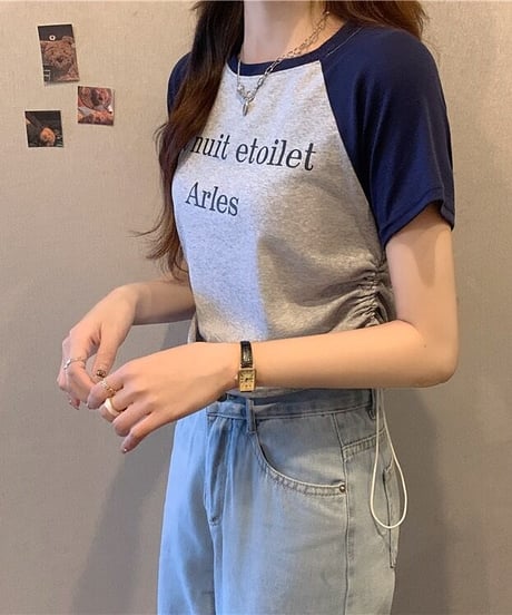 ドローストリング ラグランTシャツ