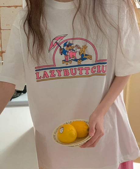 LAZYBUTTCLUB プリントTシャツ