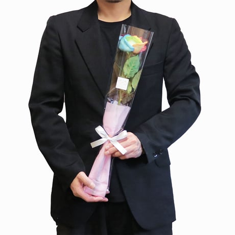 レインボーローズ イロドリ Mサイズ 1輪ＢＯＸ 生花 バラ 花束 ボックスフラワー フラワーギフト 安心のメーカー直販