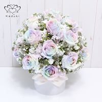 レインボーローズ ピュアパステル 季節の花 アレンジメント(R) フラワーギフト 生花 虹 バラ 安心のメーカー直販 ※7～9月は沖縄・北海道・離島等一部地域は配送不可