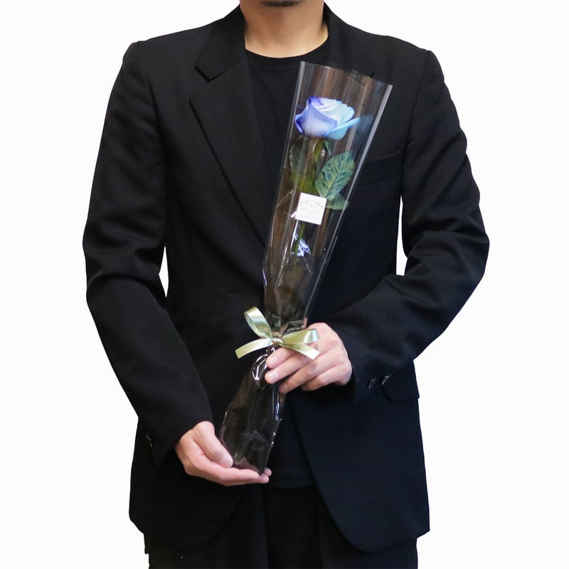 ブルーローズ グラデーション Mサイズ 1輪BOX 生花 バラ 花束 ブルーローズ グラデーション Mサイズ 1輪BOX 生花 バラ 花束