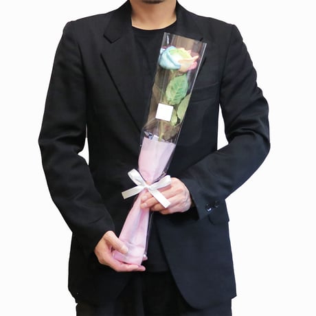 レインボーローズ ピュアパステル Mサイズ 1輪ＢＯＸ 生花 バラ 花束 ボックスフラワー フラワーギフト 安心のメーカー直販
