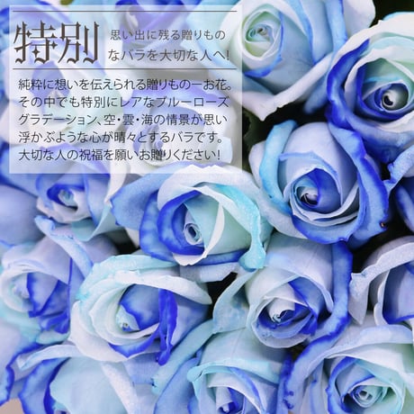 ブルーローズ グラデーション Mサイズ 選べる本数 花束 生花青バラ フラワーギフト 安心のメーカー直販 (注文個数1で1本)
