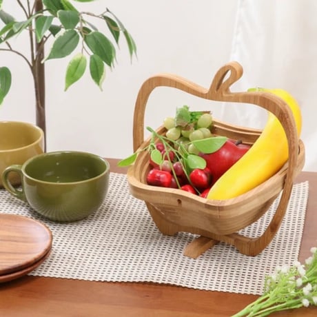 🍎りんご型がかわいい！便利な折りたたみバスケット 🍎