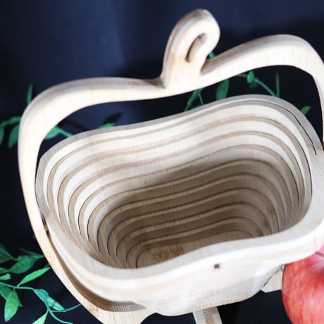 🍎りんご型がかわいい！便利な折りたたみバスケット 🍎