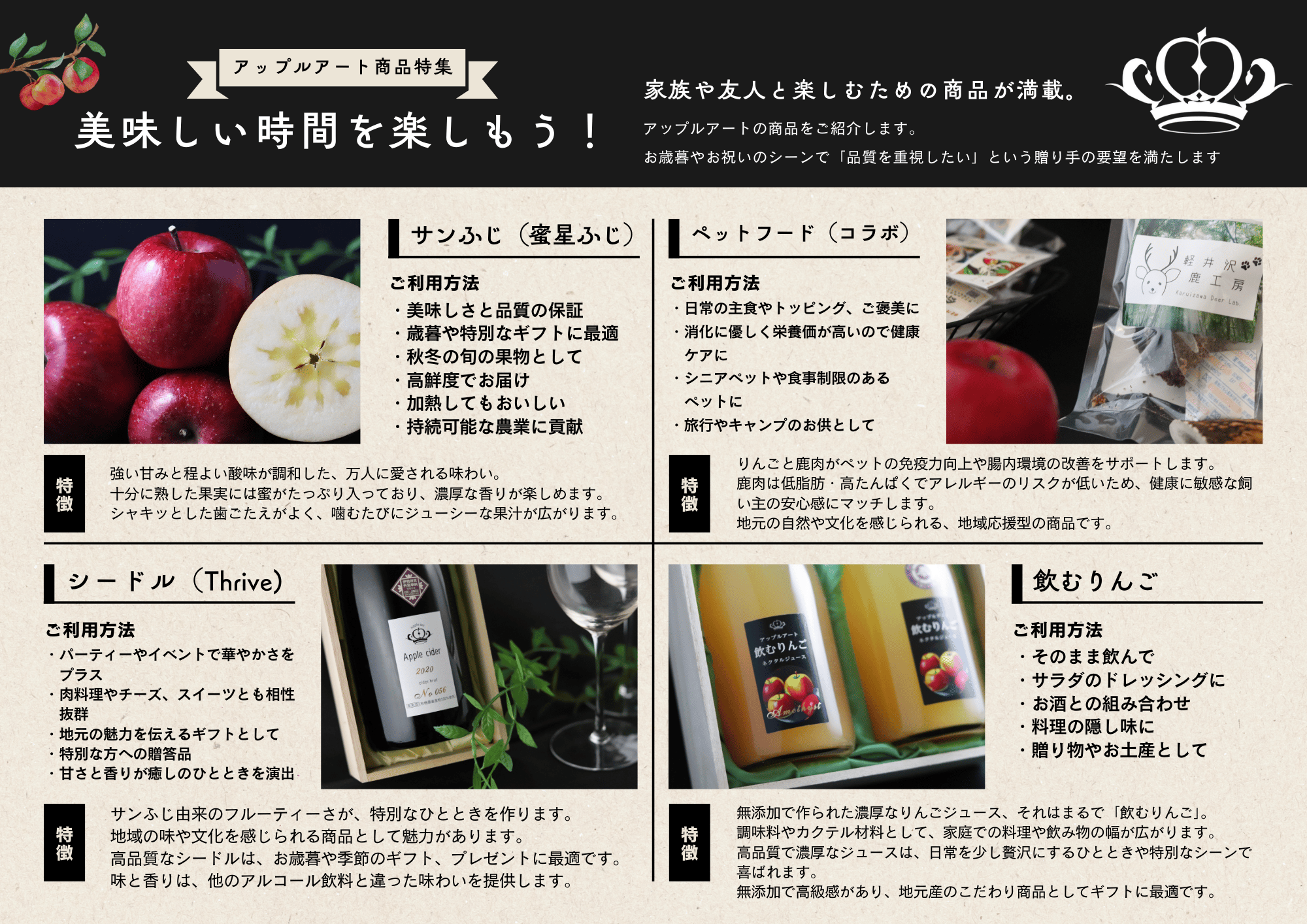 アップルアートのこだわり商品