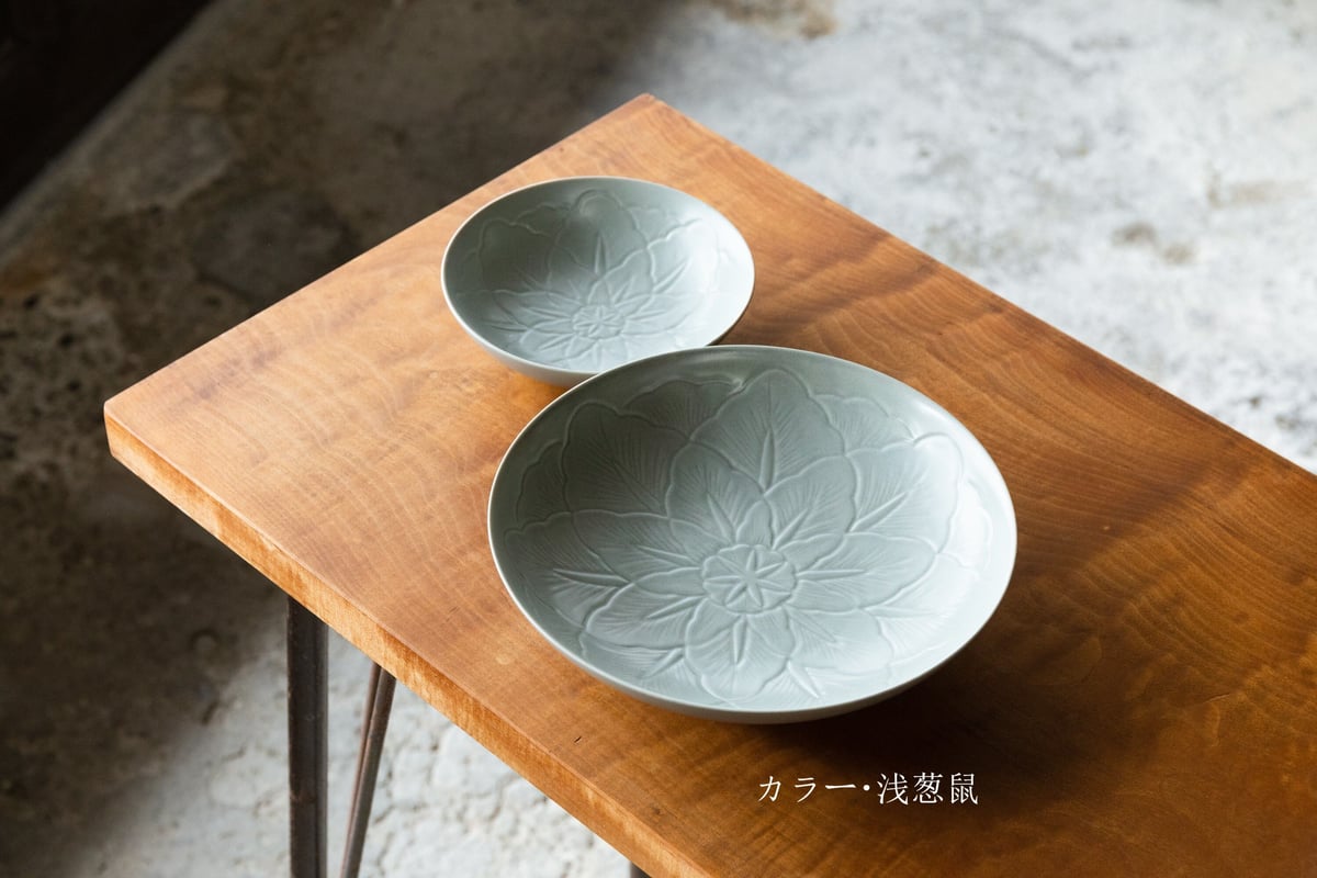 JICON ジコン 花彫浅鉢 大 2枚セット 花彫浅鉢 大 | JICON 磁今 オンラインショップ