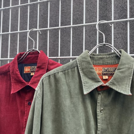 90's stussy outdoor corduroy shirt