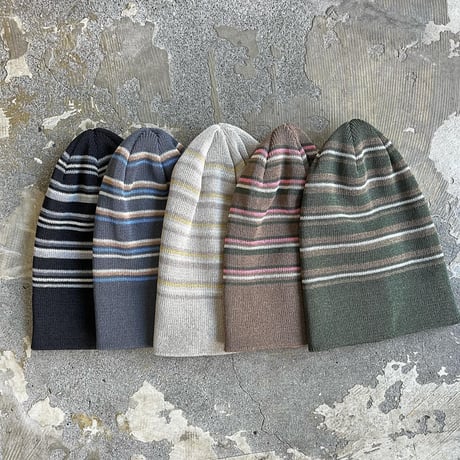 RACAL Japanese Paper Blend Multi Stripe Knit Beanie 1341