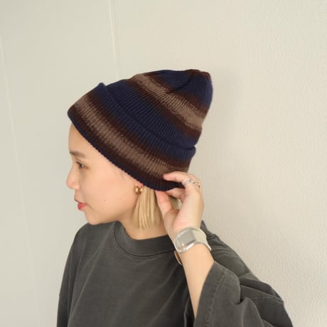RACAL "Ombre Stripe Reversible Knit Beanie"
