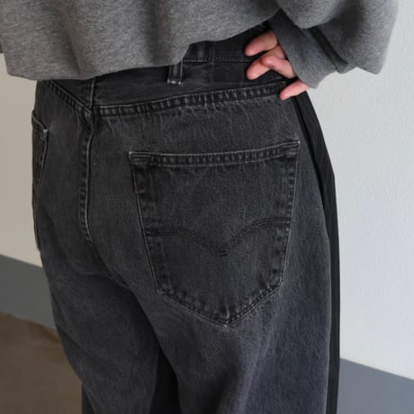 Redad×Tem Ex "Frontstripe Back Denim hybrid Pants"