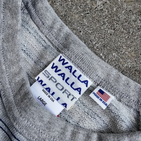 WALLA2 US MADE STRIPE LT TERRY CREW
