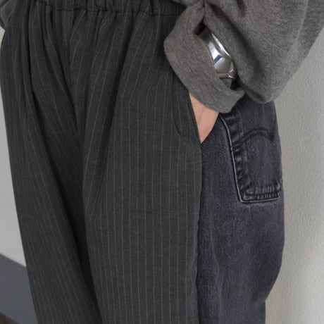 Redad×Tem Ex "Frontstripe Back Denim hybrid Pants"