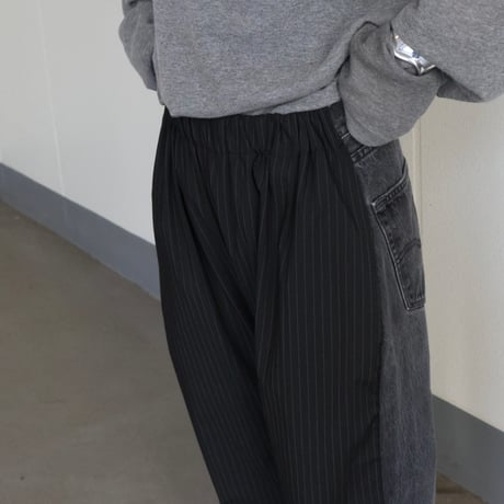 Redad×Tem Ex "Frontstripe Back Denim hybrid Pants"