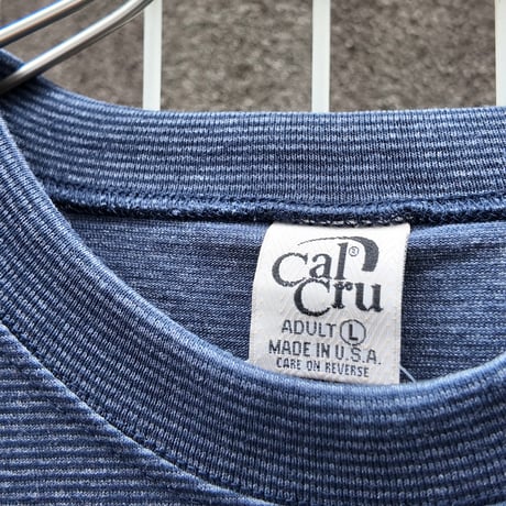 CalCru "Micro Stripe Short Sleeve TShirt " Made in USA🇺🇸🌴