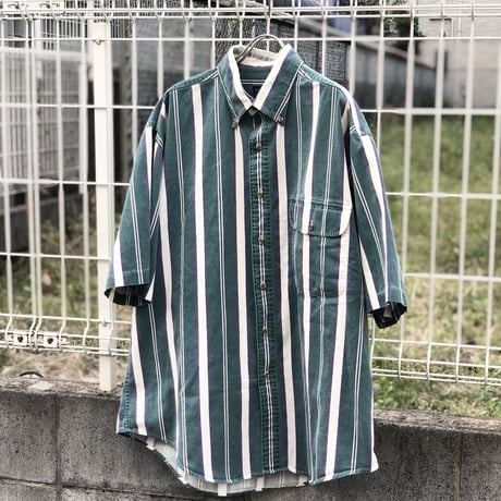 90's LANDS'END F/S Stripe Shirts