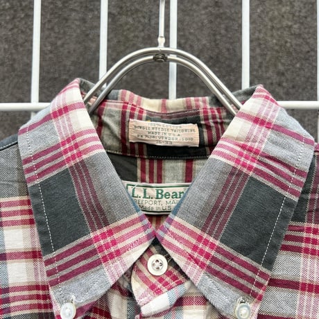 90's Made in USA L.LBEAN"Check button down shirt"
