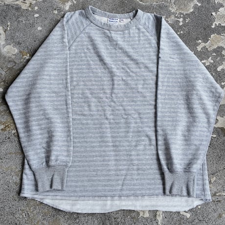 WALLA2 US MADE STRIPE LT TERRY CREW