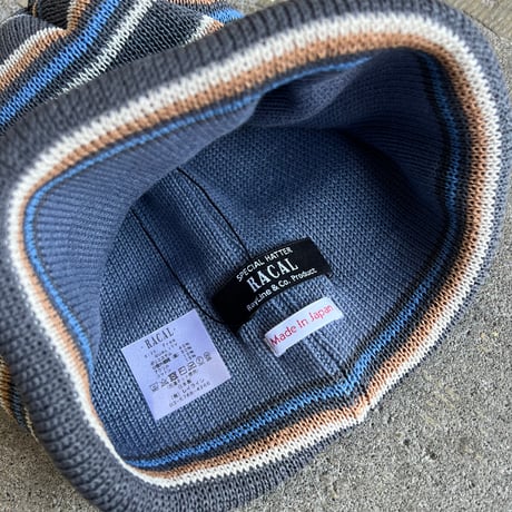 RACAL Japanese Paper Blend Multi Stripe Knit Beanie 1341