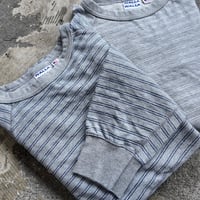 WALLA2 US MADE STRIPE LT TERRY CREW
