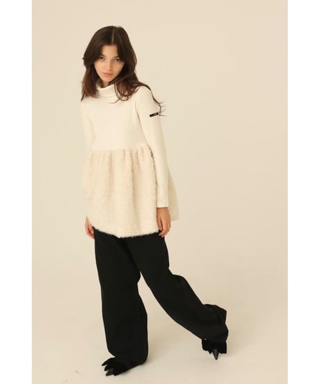 boa docking high neck tunic ivory
