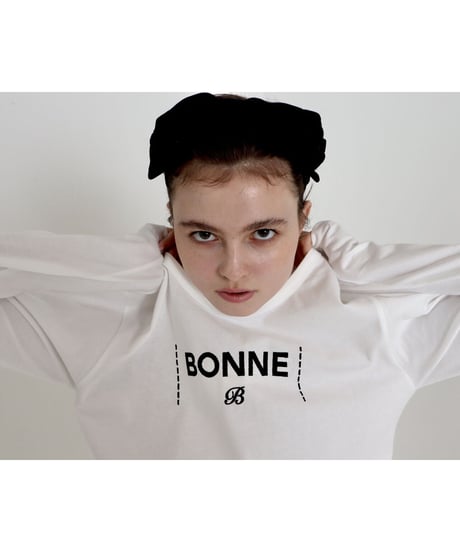 "BONNE B"finger hole long tee White