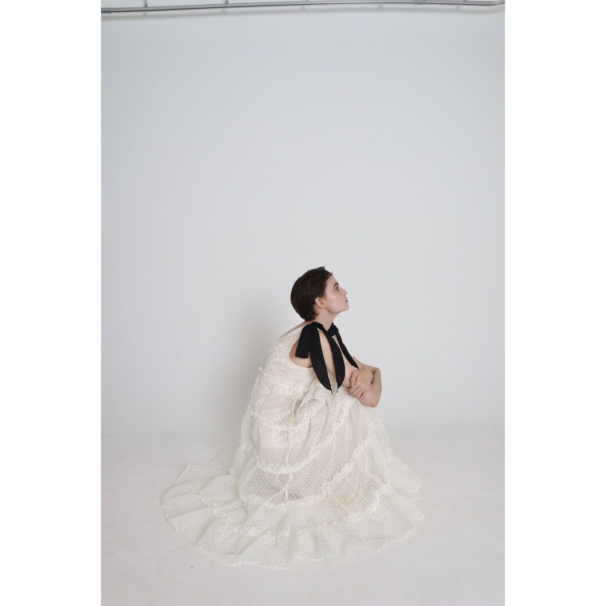 shoulder ribbon tiered one-piece dot tulle | BONNE