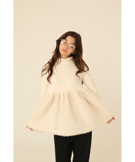 boa docking high neck tunic ivory