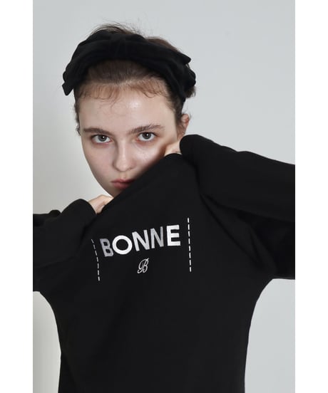 "BONNE B"finger hole long tee Black