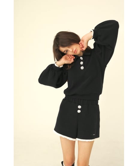 bijou button knit setup navy