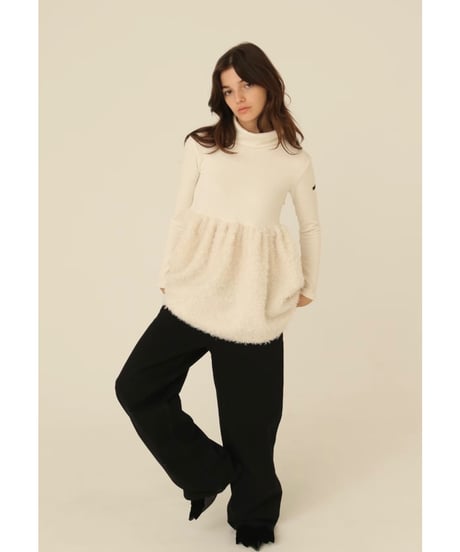 boa docking high neck tunic ivory