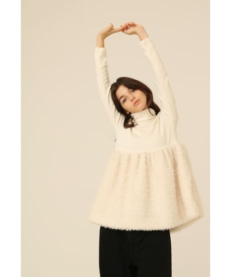 boa docking high neck tunic ivory