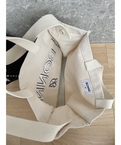 "BONNE"  tote bag ivory