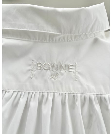 bijou collar tiered one-piece white