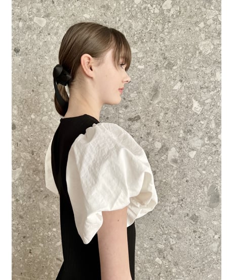 balloon sleeve long one-piece black