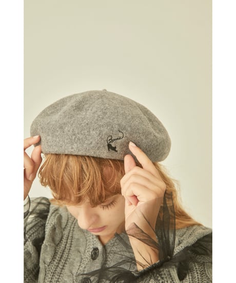 BONNE cat embroidery béret