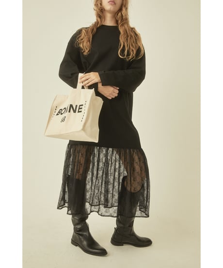 BONNE embroidery lace onepiece black