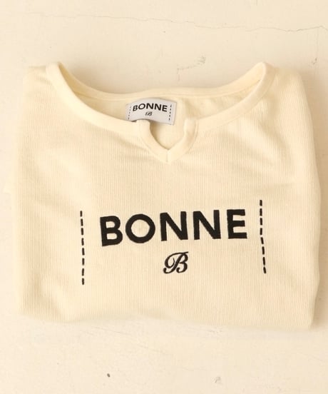 velours piping glitter embroidery sweat ivory
