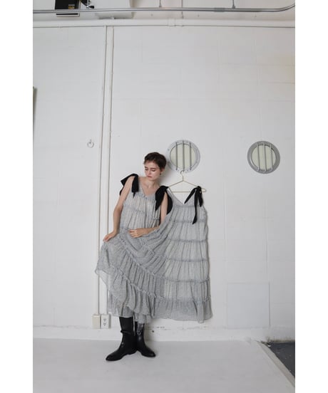 shoulder ribbon tiered one-piece flower