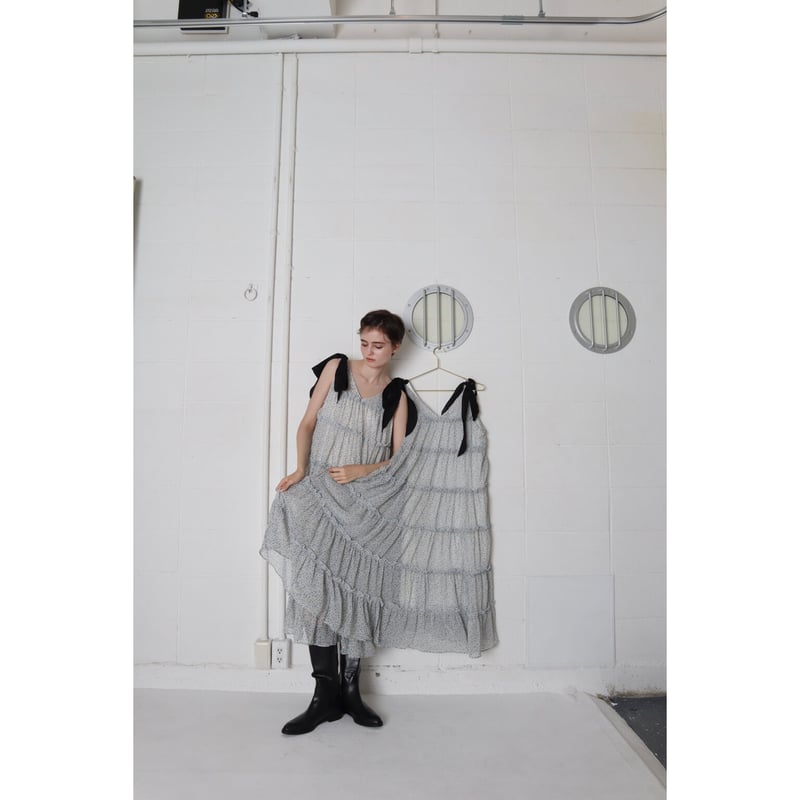 スカート amerge ribbon shoulder circular onepiece - スカート