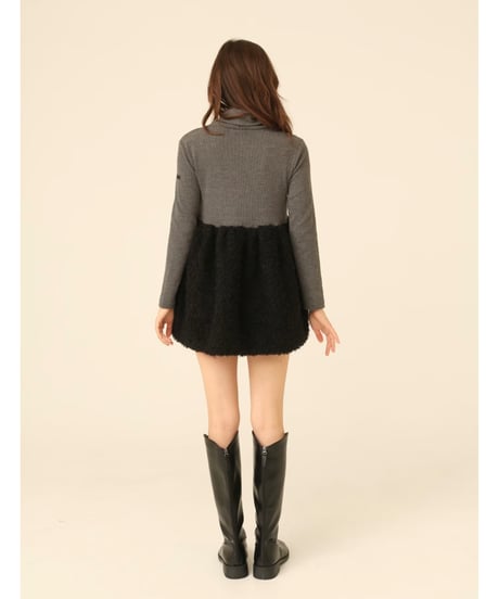 boa docking high neck tunic gray
