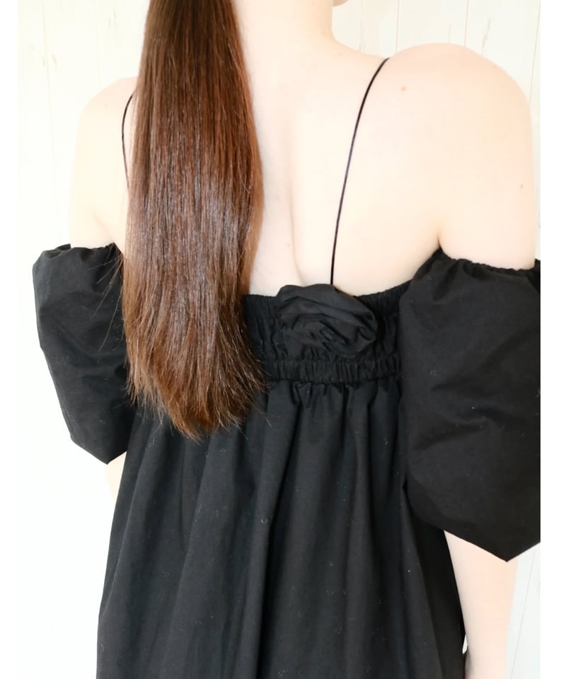 4way rose balloon one-piece black | BONNE