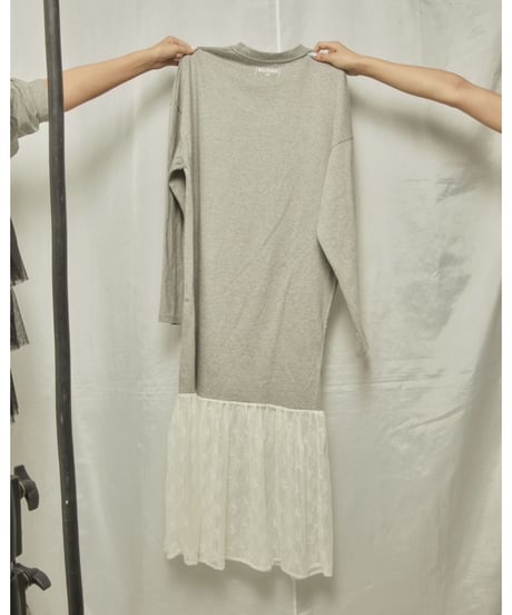 BONNE embroidery lace onepiece gray