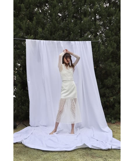 half lace mermaid long skirt